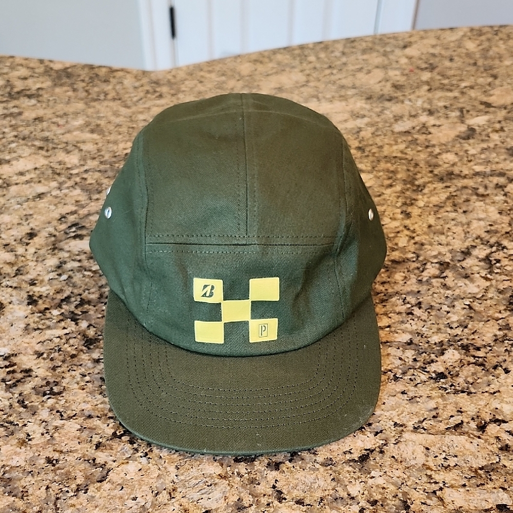 Bridgestone Green Men's Cap with‎ Yellow Checkered Design